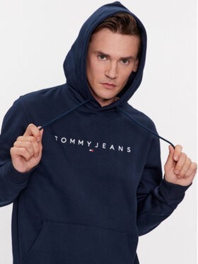 Tommy Jeans Bluza Linear Logo DM0DM17985 Granatowy Regular Fit