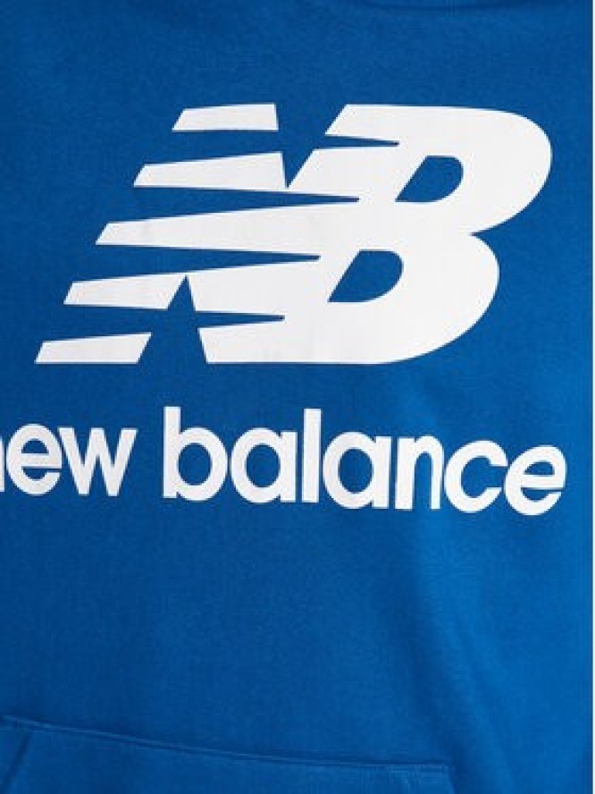 New Balance Bluza Essentials Stacked Logo MT03558 Niebieski Relaxed Fit