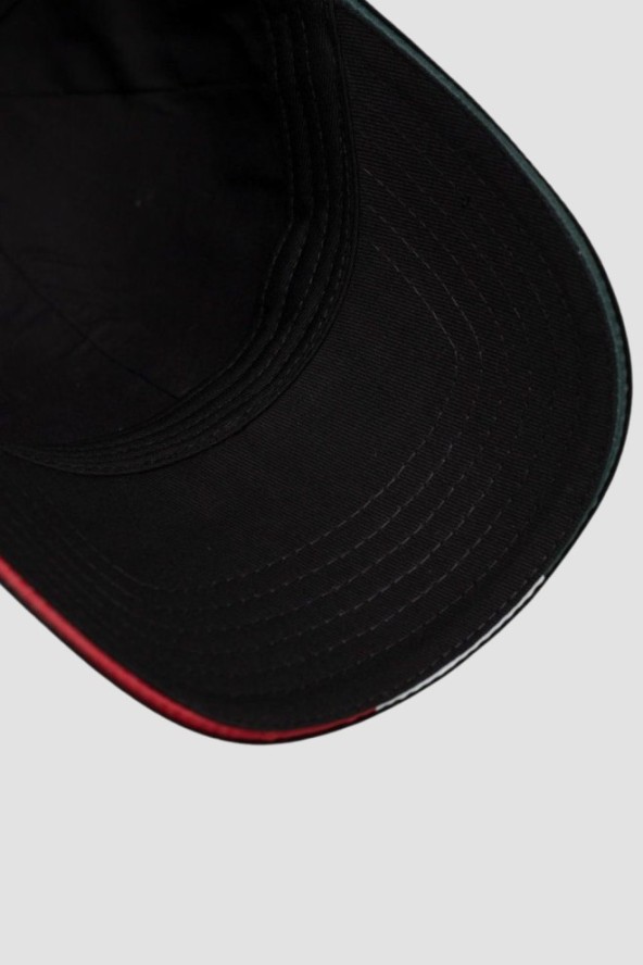 AERONAUTICA MILITARE Czarna czapka z daszkiem Cap With Tricolor Details