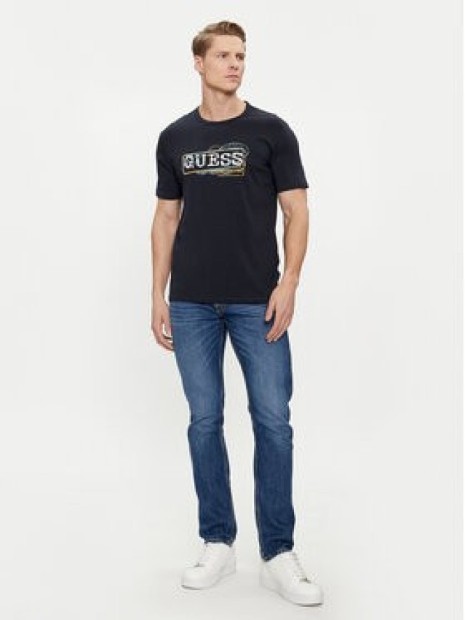Guess T-Shirt M4GI26 J1314 Niebieski Slim Fit