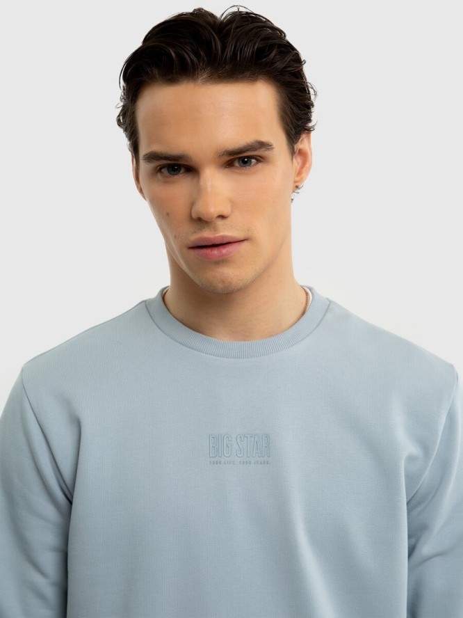 Bluza męska z niewielkim logo BIG STAR błękitna Blumer 400/ Daton 400