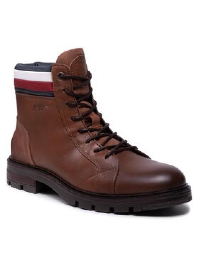 Tommy Hilfiger Kozaki Elevated Rwb Collar Lth Boot FM0FM03825 Brązowy