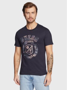 Guess T-Shirt M3RI03 I3Z14 Granatowy Slim Fit