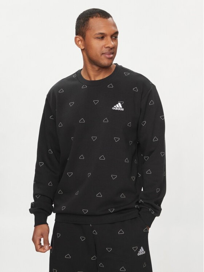 adidas Bluza Seasonal Essentials Monogram Graphic IS1828 Czarny Regular Fit