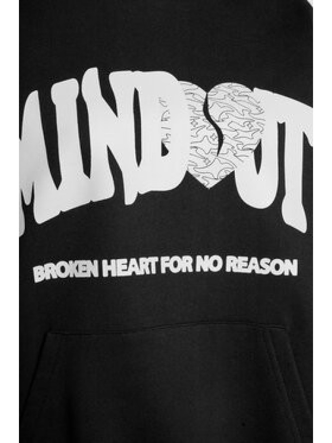 Mindout Bluza Broken Heart Czarny Boxy Fit