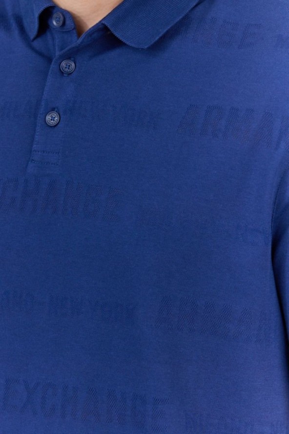 ARMANI EXCHANGE Granatowa męska koszulka polo w logo