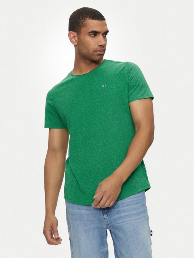 Tommy Jeans T-Shirt Jaspe DM0DM09586 Zielony Slim Fit