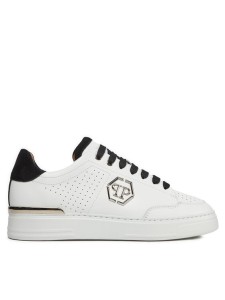 PHILIPP PLEIN Sneakersy Leather Lo Top SADS USC0537 PLE022N Biały