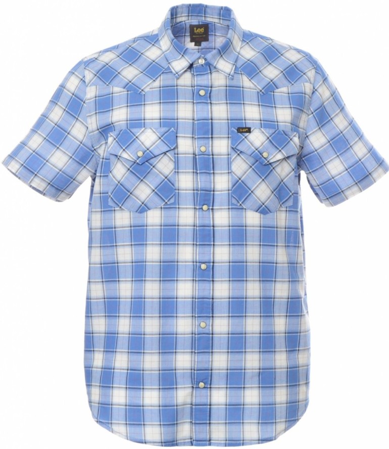 LEE SS WESTERN SHIRT MĘSKA KOSZULA KRÓTKI RĘKAW BLUE UNION L66OOBUF