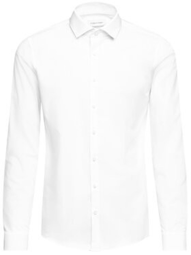 Calvin Klein Koszula 2ply Poplin Stretch Slim Shirt K10K103025 Biały Slim Fit