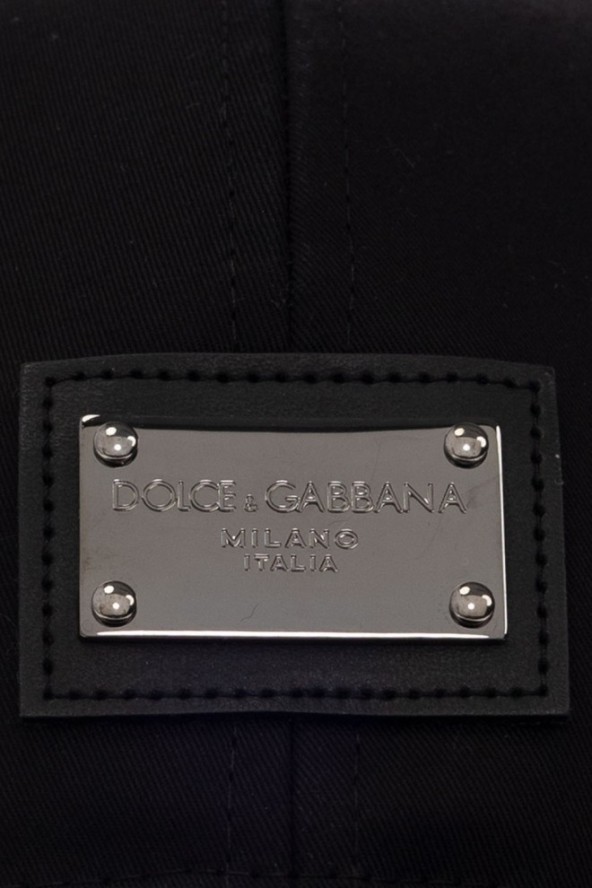 DOLCE & GABBANA Czarna czapka z daszkiem