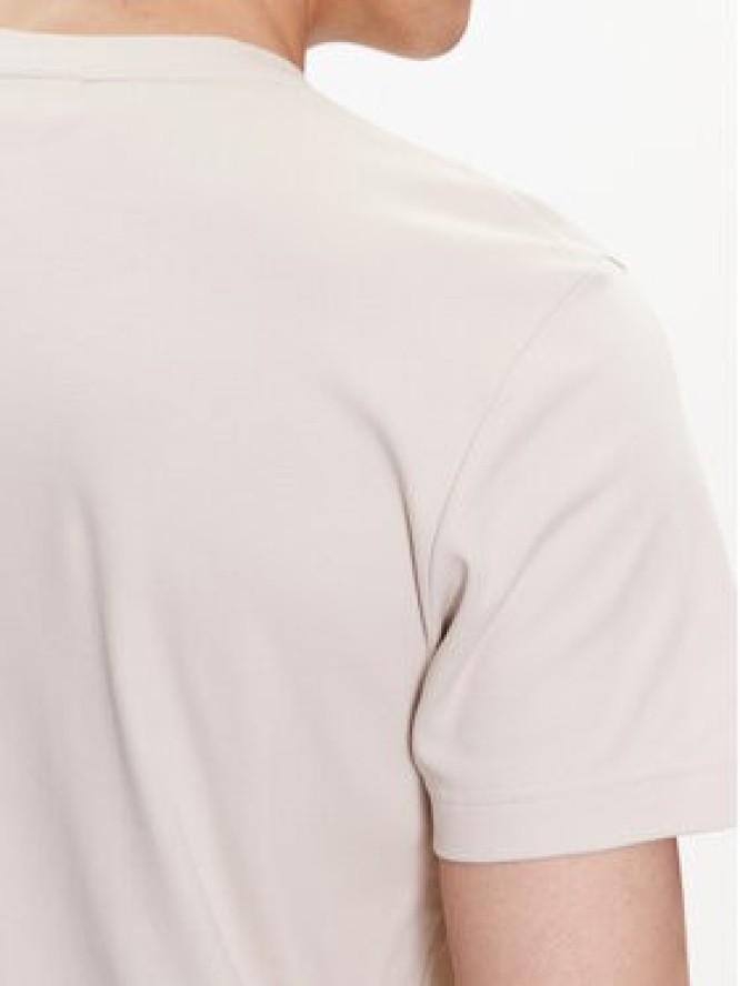 Calvin Klein T-Shirt Micro Logo Interlock K10K109894 Beżowy Regular Fit