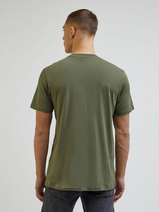 LEE MEDIUM WOBBLY TEE MĘSKA KOSZULKA T-SHIRT LOGO OLIVE GROV LL04FQA61