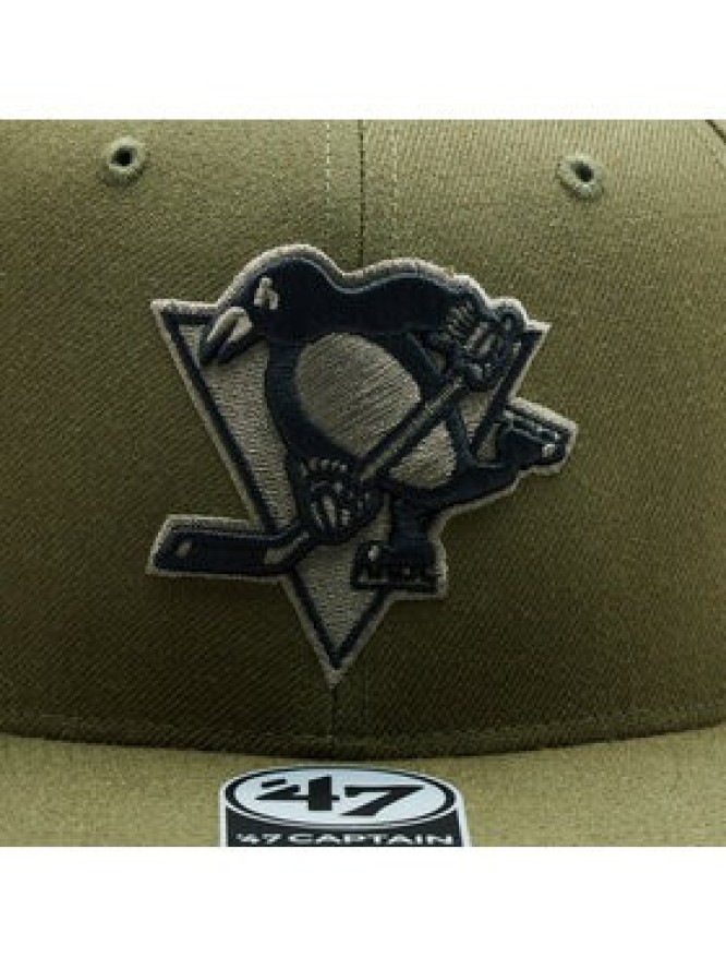 47 Brand Czapka z daszkiem NHL Pittsburgh Penguins Ballpark Camo '47 CAPTAIN H-BCAMO15WBP-SW Zielony