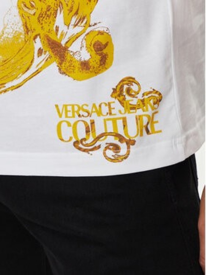 Versace Jeans Couture T-Shirt 76GAH6SW Biały Regular Fit