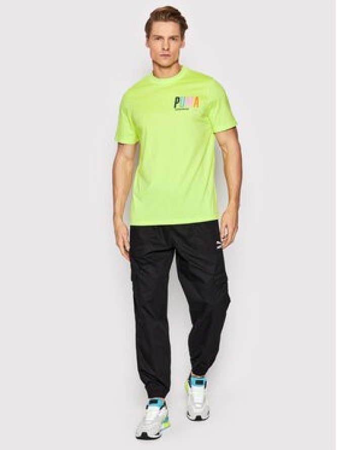 Puma T-Shirt SWxP Graphic 533623 Żółty Regular Fit