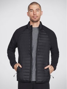 Skechers Kurtka przejściowa Goshield Hybrid Jacket JA23 Czarny Regular Fit