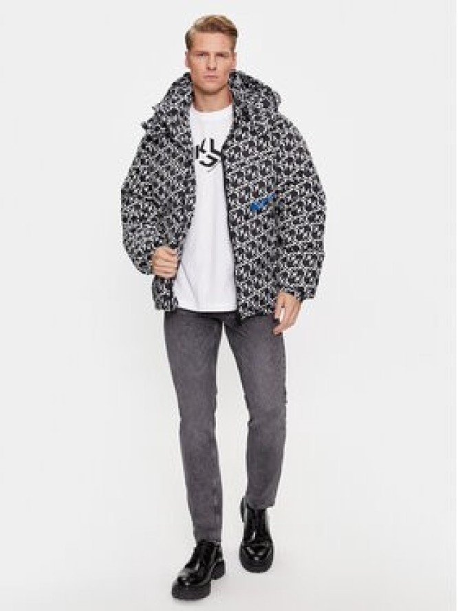 KARL LAGERFELD Kurtka puchowa Klj Monogram Aop Puffer Jacket 236D1500 Czarny Regular Fit