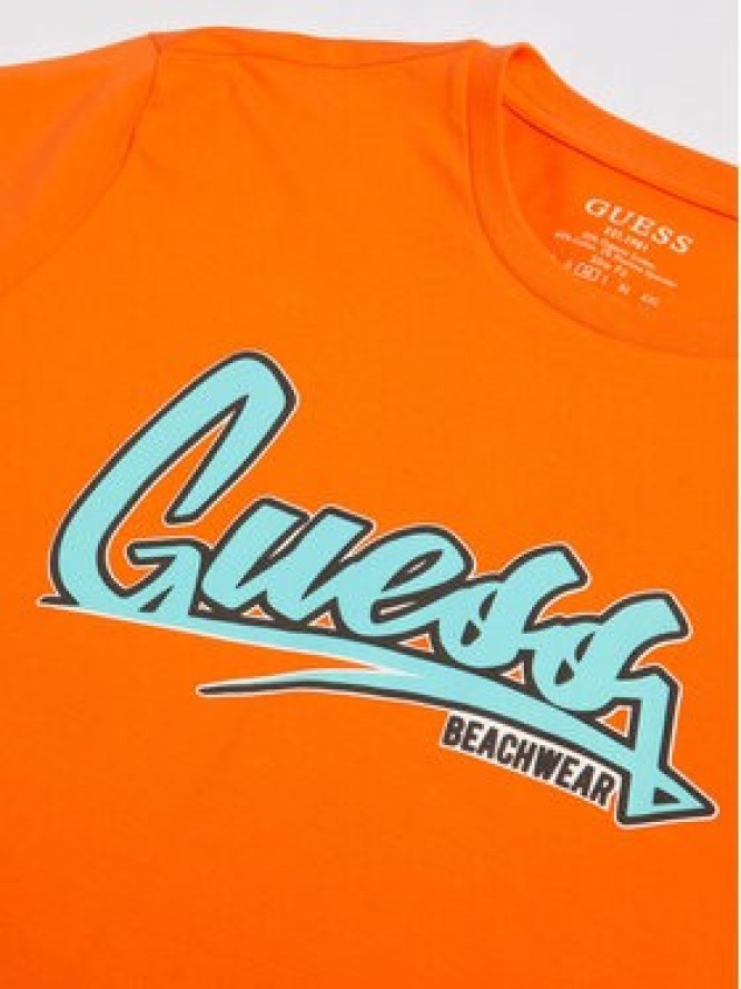 Guess T-Shirt F3GI10 J1314 Brązowy Slim Fit