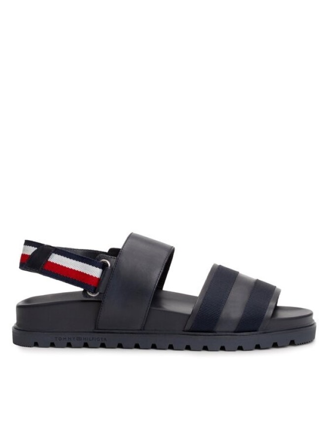 Tommy Hilfiger Sandały Elevated Hilfiger Strappy Sandal FM0FM05008 Granatowy