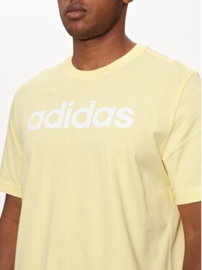 adidas T-Shirt Essentials Linear Logo IZ4769 Żółty Regular Fit