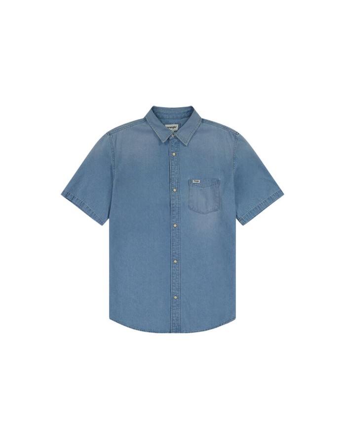 WRANGLER SS 1 PKT SHIRT MĘSKA KOSZULA JEANSOWA JEANS LIGHT STONE 112350184