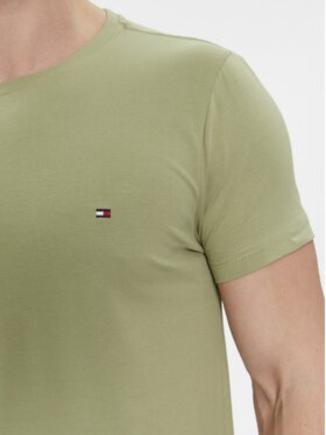 Tommy Hilfiger T-Shirt Stretch Slim Fit Tee MW0MW10800 Zielony Slim Fit