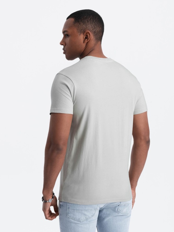 Casualowy t-shirt męski z naszytą kieszonką - bladozielony V2 OM-TSCT-0109 - XXL