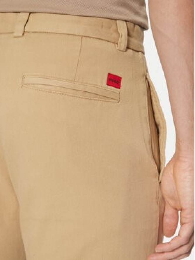HUGO Chinosy 50533851 Beżowy Slim Fit