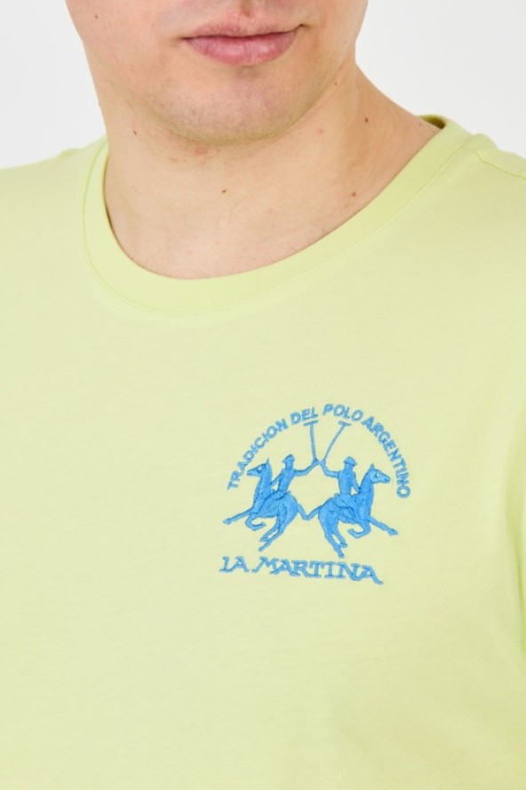 LA MARTINA Żółty t-shirt z dużym logo