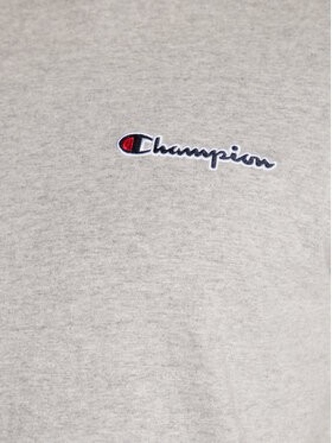 Champion T-Shirt Small Script Logo Embroidery 218006 Szary Regular Fit