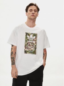 adidas T-Shirt Camo Tongue IS0246 Biały Regular Fit