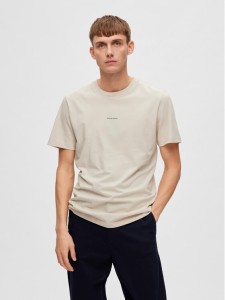 Selected Homme T-Shirt 16088656 Szary Regular Fit