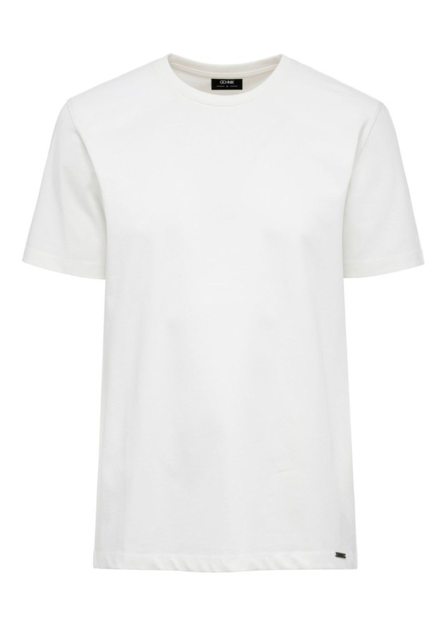 Kremowy t-shirt męski basic