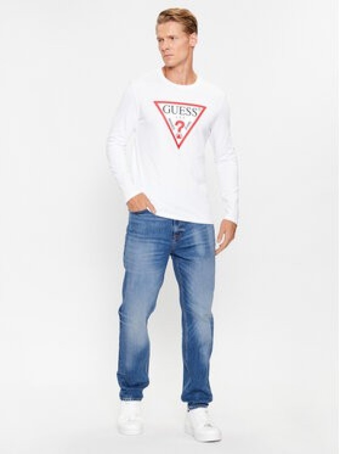 Guess Longsleeve Original Logo M2YI31 I3Z14 Biały Slim Fit