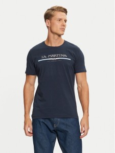 La Martina T-Shirt ZMR009 JS206 Granatowy Regular Fit