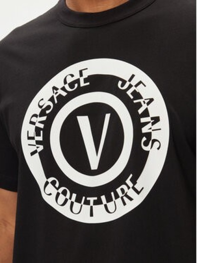 Versace Jeans Couture T-Shirt 76GAHT06 Czarny Regular Fit