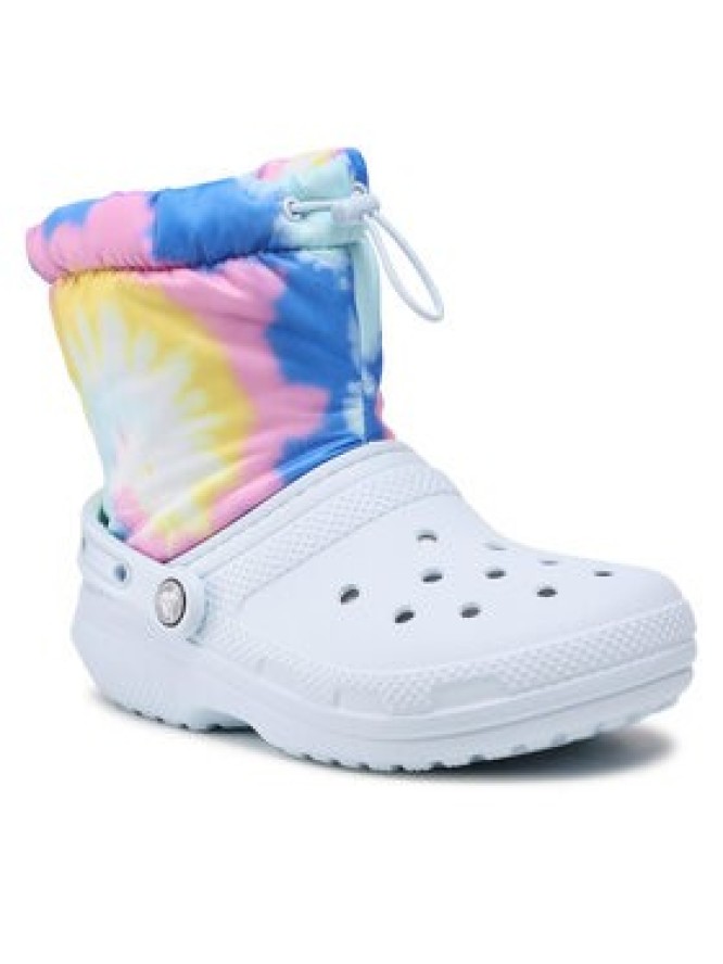 Crocs Śniegowce Classic Lined Neo Puff Tie Dye 207328 Błękitny