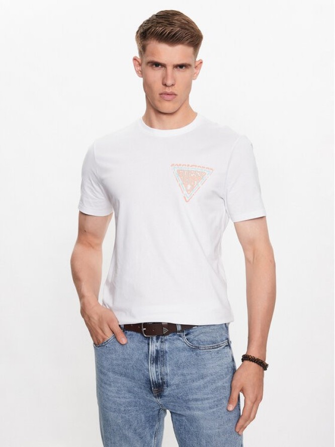 Guess T-Shirt M3YI22 J1314 Biały Slim Fit