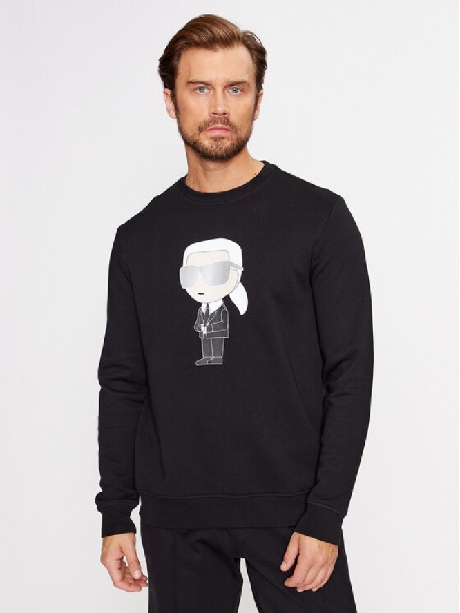 KARL LAGERFELD Bluza Sweat Crewneck 705071 500951 Czarny Regular Fit