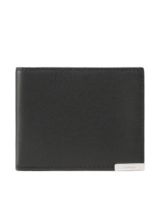 Calvin Klein Duży Portfel Męski Modern Plaque Bifold 6cc W/Bill K50K509975 Czarny