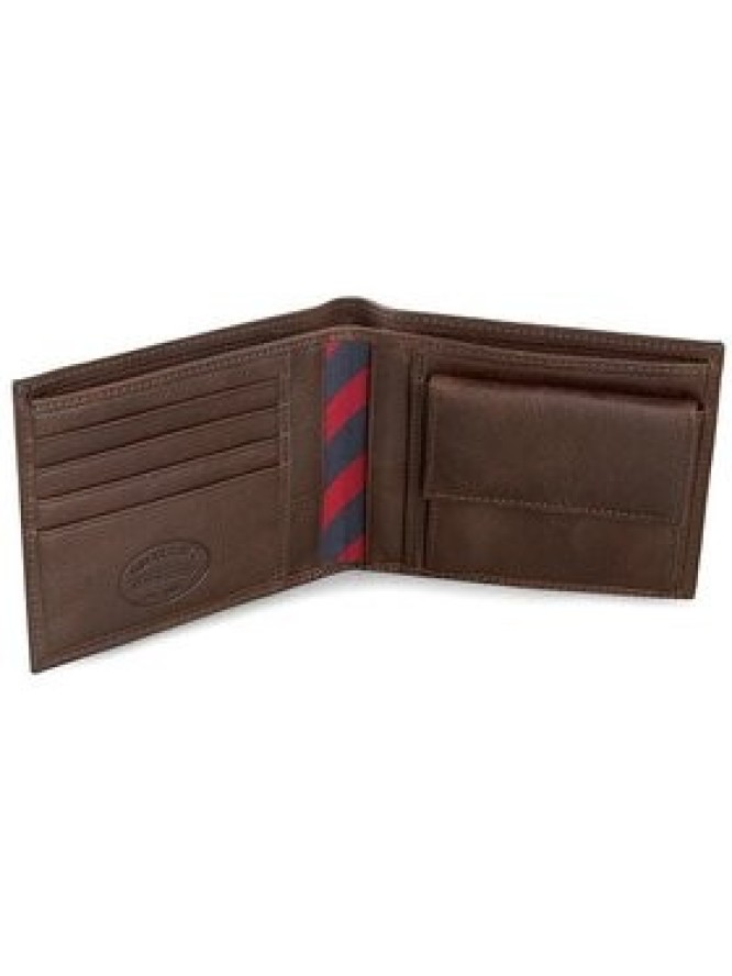 Tommy Hilfiger Duży Portfel Męski Johnson Cc And Coin Pocket AM0AM00659 Brązowy