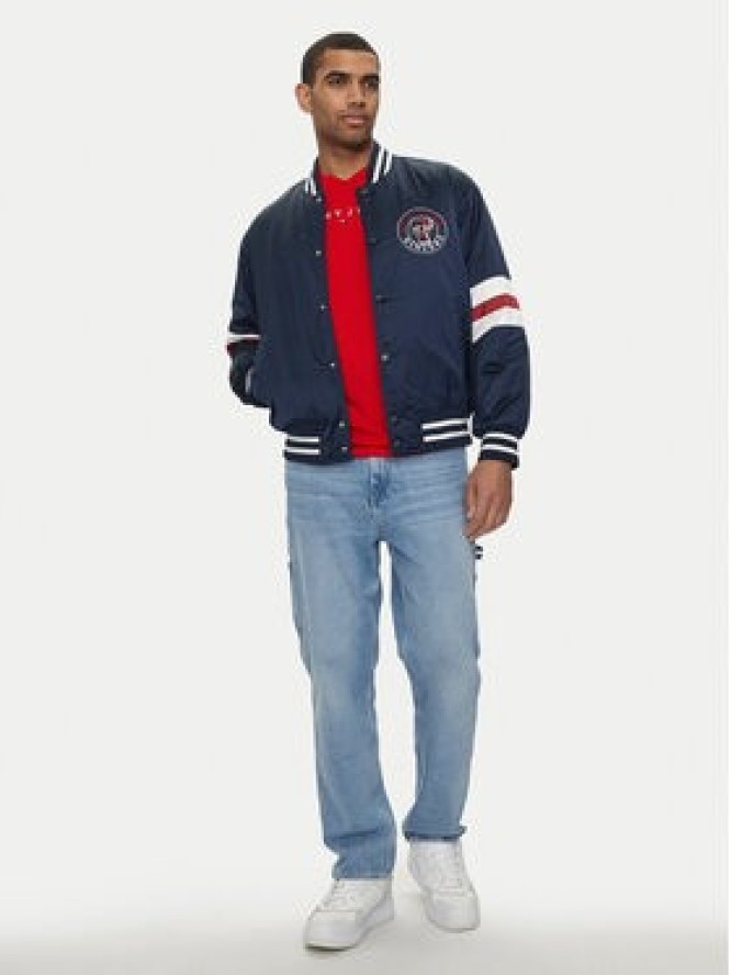 Tommy Jeans Kurtka bomber Varsity Explorer DM0DM18897 Granatowy Relaxed Fit