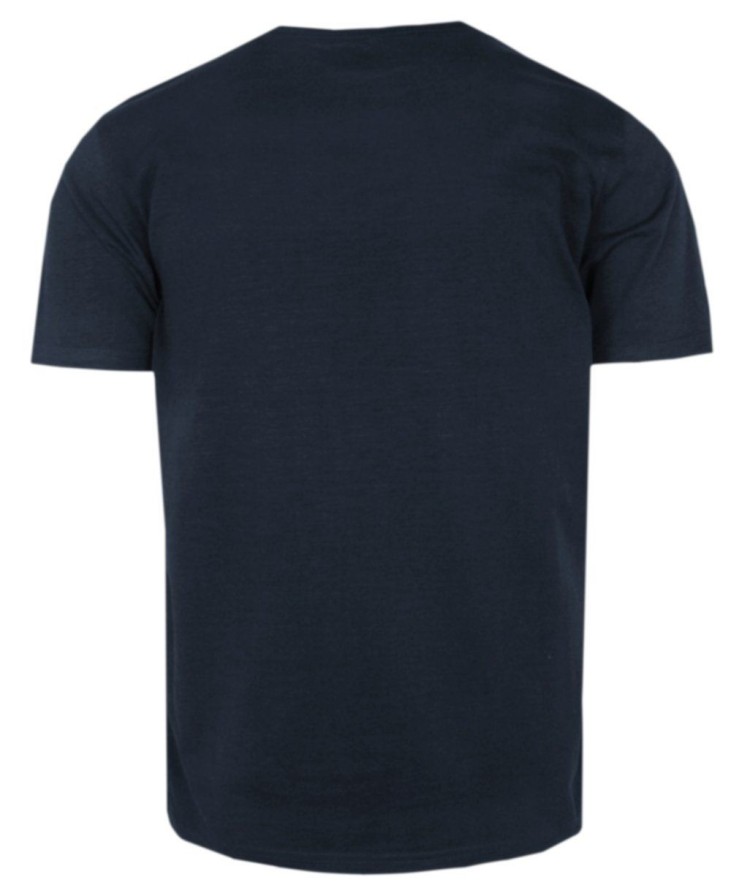 Męski T-Shirt - Pako Jeans - Granatowa z Niewielkim Nadrukiem