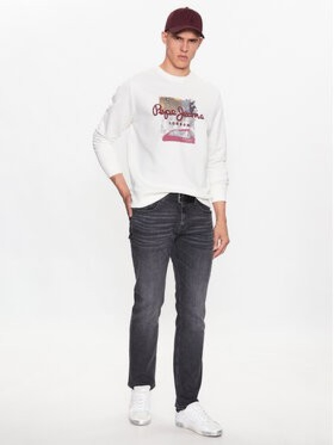 Pepe Jeans Bluza Melbourne Sweat PM582483 Biały Regular Fit