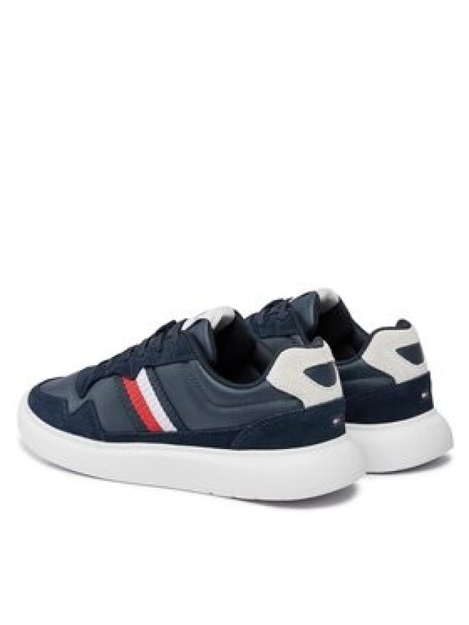 Tommy Hilfiger Sneakersy Light Cupsole Lth Mix Stripes FM0FM04889 Niebieski