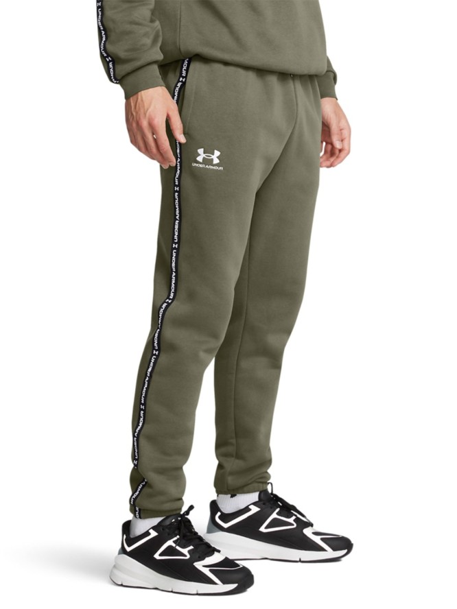 Spodnie dresowe męskie Under Armour UA Icon Fleece Jgr Taping - oliwkowe/khaki