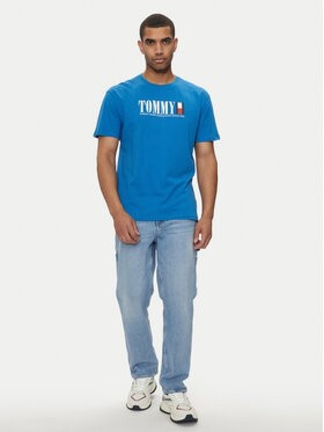 Tommy Jeans T-Shirt DNA Flag DM0DM18533 Niebieski Regular Fit