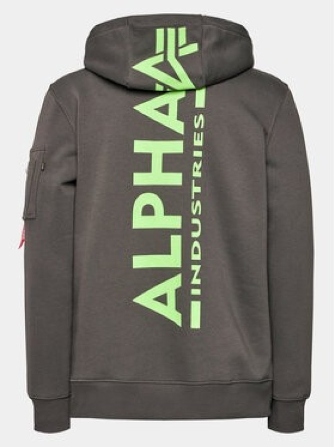 Alpha Industries Bluza Back Print 178318 Szary Regular Fit