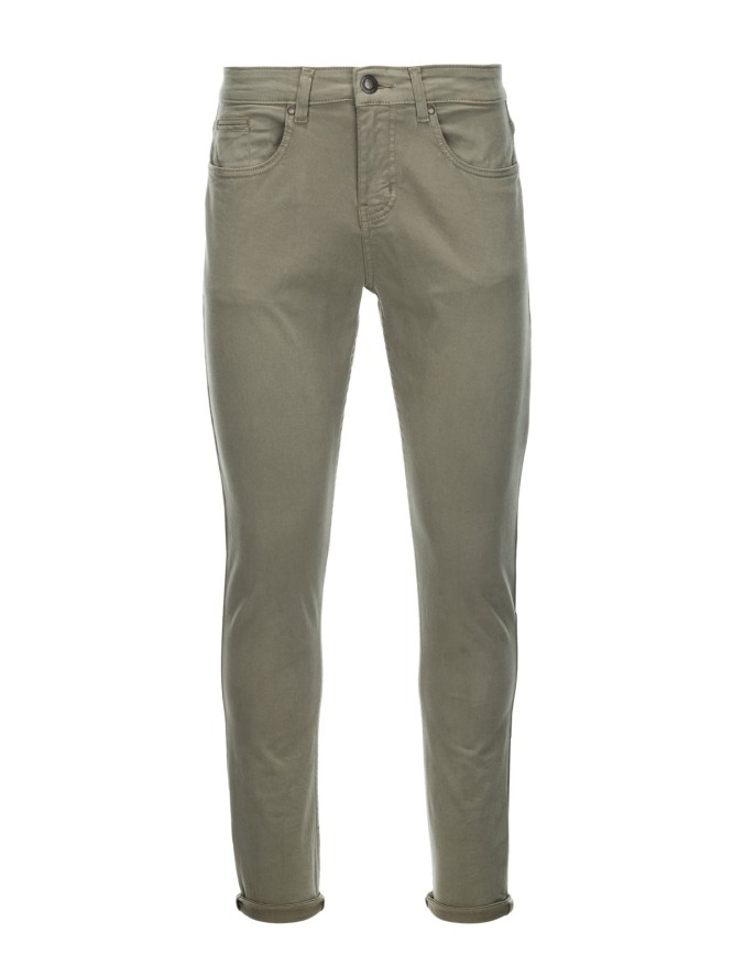 Spodnie męskie chinosy SLIM FIT - oliwkowe V26 P1059 - M